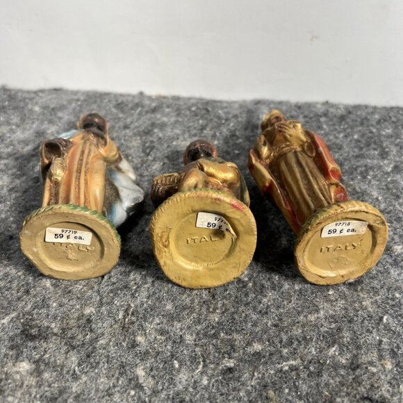 Vintage Early Italy 3 Wise Men Nativity  Gold Frankincense Myrrh Christmas - Picture 8 of 12